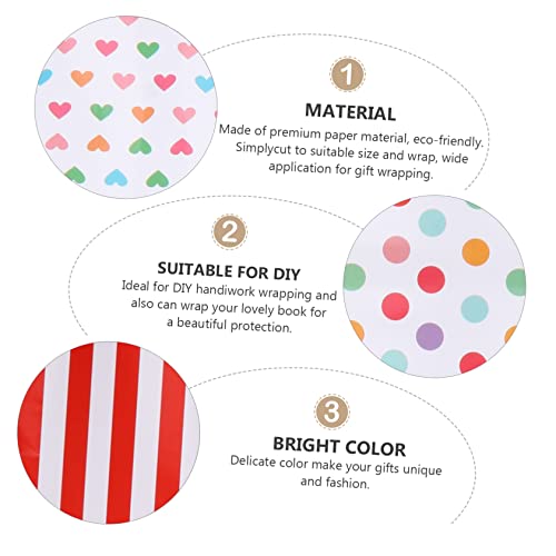 Healvian 6pcs Stylish Wrap Present Packing and Dots and Stripes for Birthdays Weddings and Special Occasions