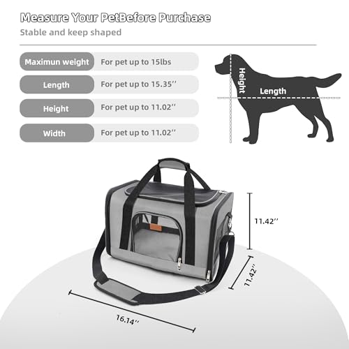 ROYPET Cat Carrier,Portable Pet Carrier Bag for Cats and Small Dogs,Foldable Soft-Sided and Scratch-Proof mesh Cat Bag Pet...