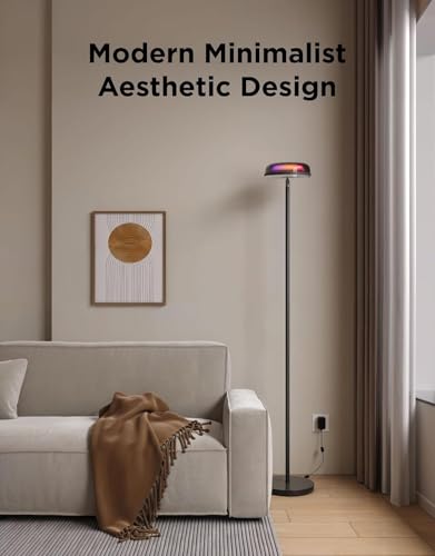 Govee Uplighter Floor Lamp for Living Room, RGBIC Ripple Projector, Floor Lamp for Bedroom, Compatible with SmartThings, A...