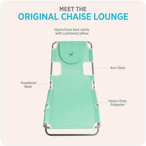 Ostrich the Original Chaise 72 x 22 Inch Lounge Portable Reclining Lounger, Outdoor Patio, Beach, Lawn, Camping, or Pool T...