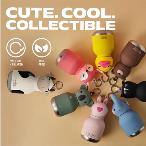 Mini Bestie Water Bottle Cute Collectible Character Bottle for All Ages Leakproof Stainless Steel, 6.7oz, BPA-Free with St...