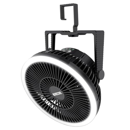 MORECORE Portable Camping Fan with LED Lantern, 24HRS Running 8inch Rechargeable Tent Fan, Powerful 3-Speed 180° Rotate wi...