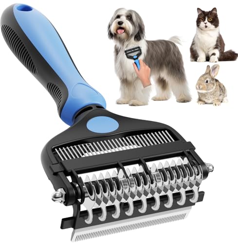 AXEFUN 3-in-1 Professional Pet Grooming Brush for Dogs & Cats – Dematting Comb, Undercoat Rake & Deshedding Tool for Long...