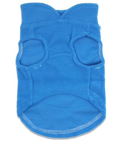 DroolingDog Cat Sweater Fleece Vest Lightweight Cat Clothes for Small Cats Only, Medium, Blue