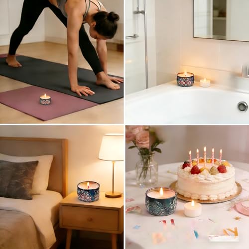 4 Pack Scented Candle Gift Set Soy Candles for Home Scented, Vacation, Relaxation & Spa Birthday Gift for Women MOM (Daily...