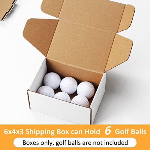 Eupako 6x4x3 Shipping Boxes Small Corrugated Cardboard Box - 25 Pack White Mailing Boxes for Packaging Small Business, Mai...
