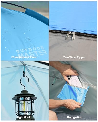 OutdoorMaster Beach Tent for 3/4/6/8 Person - Easy Setup Sun Shade Shelter, Portable Beach Shade Sun Canopy with UPF 50+ U...