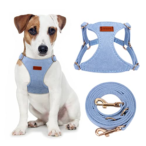 CHEDE No Pull Puppy Harness and Multifunction Dog Leash Set- 8 Colors Soft Adjustable No Choke Escape Proof Cute,Lightweig...