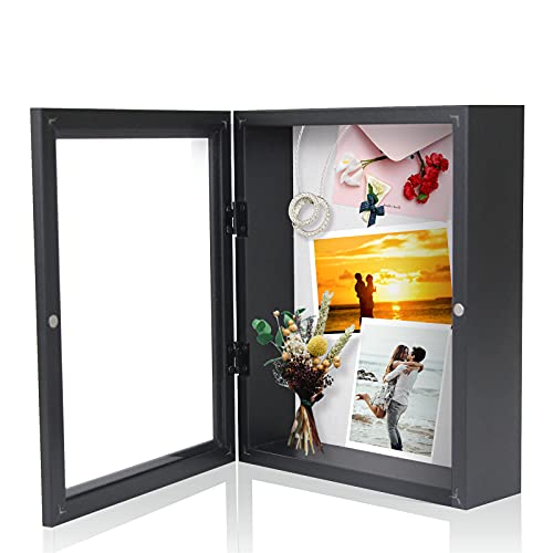 Muzilife 11x14 Shadow Box Picture Frame - 2.16" Interior Deep Wood & Glass Display Case Ready to Hang Memory Box Baby Spor...