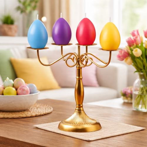6 Pcs Easter Egg Candles Gift Set, Flower Scented Candles, Each 2.8 oz, 2.56x1.77 inch, Easter Spring Home Decor