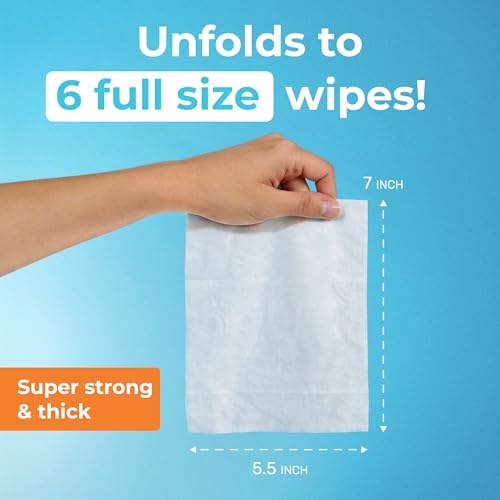 Impossibly Compact Travel Flushable Wipes - 99.5% Water and Aloe - Safe for Sensitive Skin & Hypoallergenic - Travel Essen...