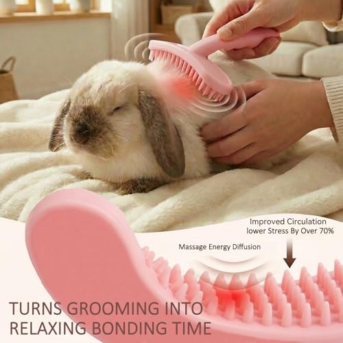 MCTOURY Rabbit Brush for Shedding Grooming: Effective at Removing 99% Loose Hair - Gentle Massage Appears Relaxed Comforta...