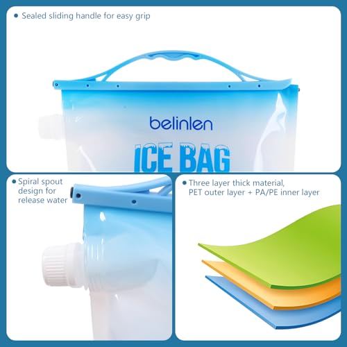 6 Pack Reusable Ice Bags & Ice Packs for Cooler, Long Lasting Freezer Packs - Available in 5lb/10lb Ice Cube Bags with Sea...