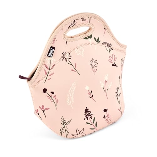 Built Gourmet Getaway Insulated Lunch Bag – Rose Floral Neoprene Tote with Soft Handles & Zipper, Reusable Food Carrier fo...