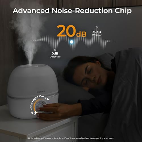 BOXING 3L Cool Mist Humidifier, Ultra Quiet 20dB for Bedroom, Baby & Office, Top Fill Air Humidifier for Home Office & Ind...