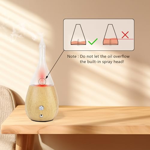 Lychee Essential Oil Diffuser Humidifiers, 7 Colors Light Setting, Quiet Diffuser, Small Aromatherapy Diffuser with Wood G...