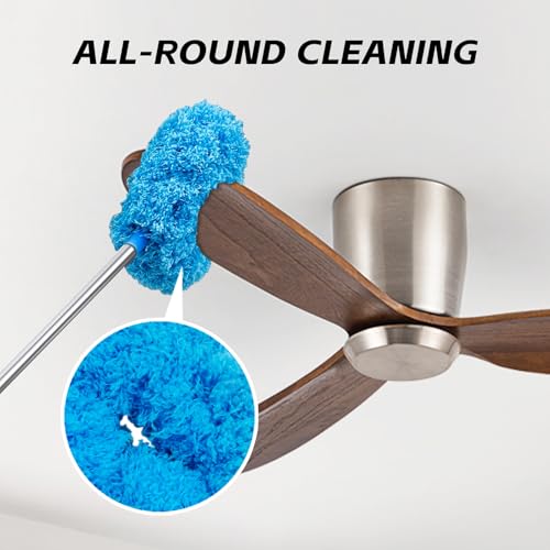 DRQ Ceiling Fan Cleaner Duster, Reusable Microfiber Duster with Extension Pole, 13 to 48 Inch Fan Blade Cleaner, Removable...