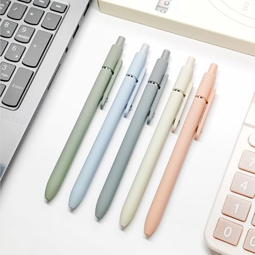 UIXJODO Gel Pens, 5 Pcs 0.5mm Black Ink Pens Fine Point Smooth Writing Pens, High-End Series Pens for Journaling Note Taki...