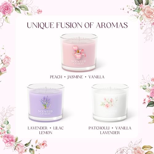 CHILLFLAME Scented Candles, Scented Candle Gift Set for Stress Relief, 3 Votive Candles for Women and Men, Birthday Candle...