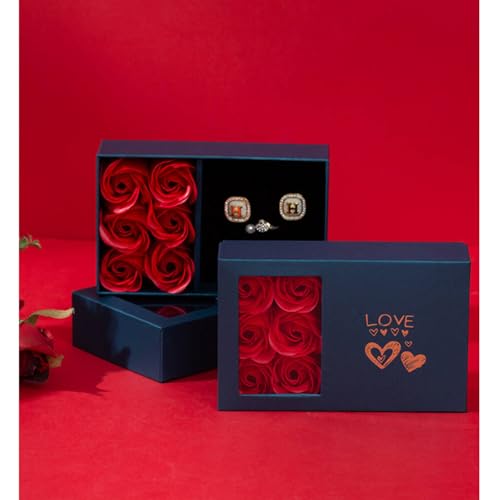 YUTAOWH Rose Necklace Box Jewelry Gifts Box Eternal Rose Necklaces Bracelets Box Mother's Day Thanksgiving Birthday Romant...
