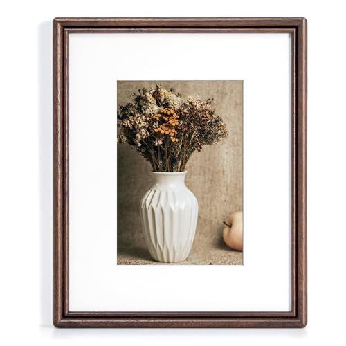 RICHFOCUS 8x10 Picture Frame, Natural USA-Sourced Solid Walnut Wood Picture Frame with Tempered Glass, Handcrafted Rounded...