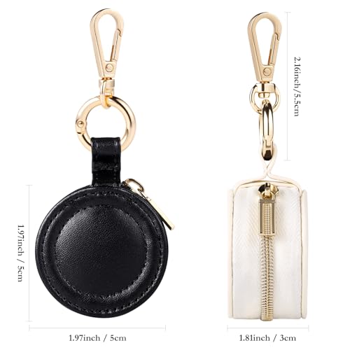 Oranllow 2 Pcs Portable Jewelry Ring Holder Box with Keychain, Small Jewelry Storage Box Case Travel Ring Earring Stud Nec...