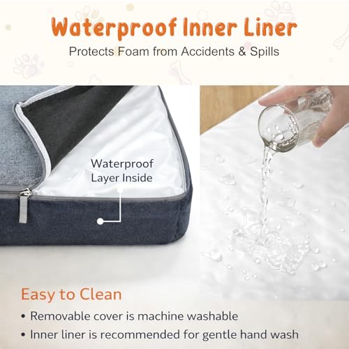 EMPSIGN Stylish Dog Bed Mat Dog Crate Pad Mattress Reversible (Cool & Warm), Water Proof Linings, Removable Machine Washab...