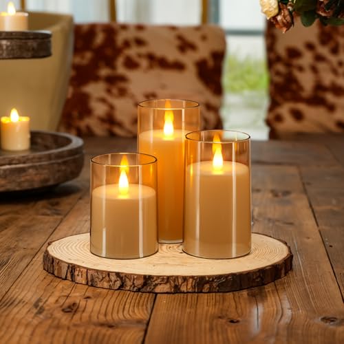 Homemory Realistic Flickering Flameless Candles, Battery Operated Candles with Remote Control and Timer, LED Fake Electric...