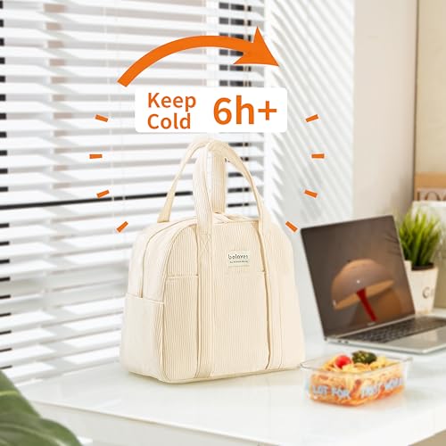 belaven Insulated Lunch Bag for Women, 6-Hour Cold Retention Cooler Tote with Sturdy Handle, 15-Can Spacious Capacity, Lea...