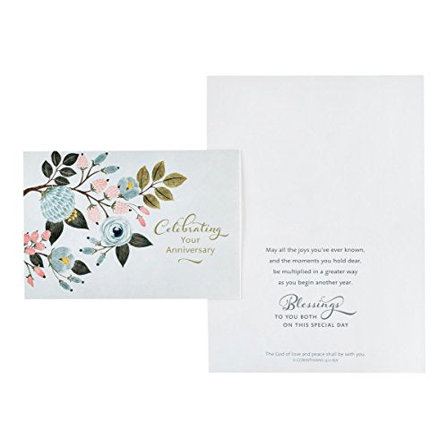 DaySpring - Anniversary - Celebrating Your Anniversary - 4 Design Assortment with Scripture - 12 Boxed Floral Cards and En...