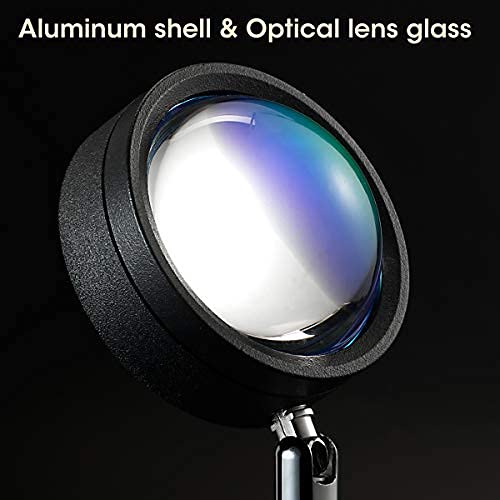 Balkwan Sunset Lamp Projection Rotation Rainbow Lamp Led Romantic Visual Led Light Network Red Light with USB Modern Floor...