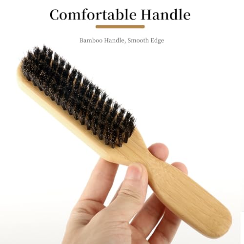 Soft Boar Bristle Dog Brush for Short Haired Dogs - Made of Wood, Gentle Deshedding & Grooming Tool, Ideal Dog Hair Brush ...