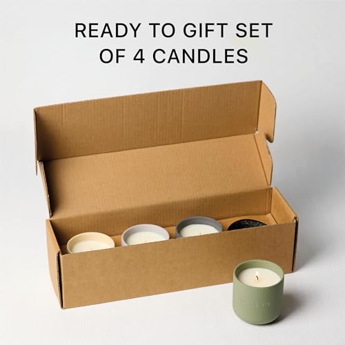 Craft & Kin Scented Candles Discovery Set | 4 Pack of 3oz Winter Candles | 20-Hour Burn Time, Soy Blend Wax, Cotton Wick, ...