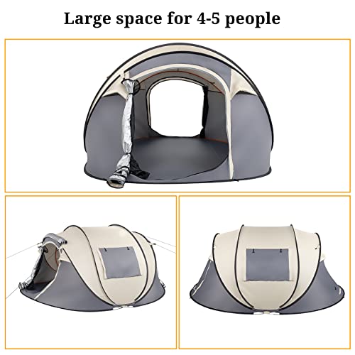 4 Person Easy Pop Up Tent for Camping,Waterproof Automatic Setup 2 Doors-Instant Family Tents with Vestibule & Porch, Larg...