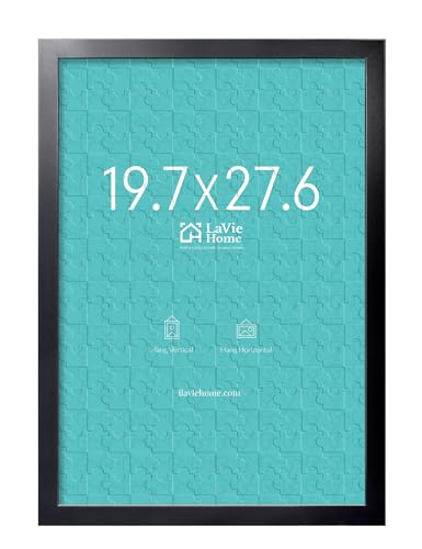 LaVie Home 19.7x27.6 Picture Frame Black, Puzzles Frame for Wall Decoration, Classic Black Minimalist Style Suitable for D...