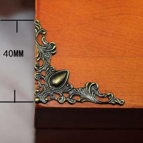 30 Pcs Antique Edge Corner Decorative Protectors, Scrapbooking Albums Embellishment Photo Frame Jewelry Box Decorative Cor...