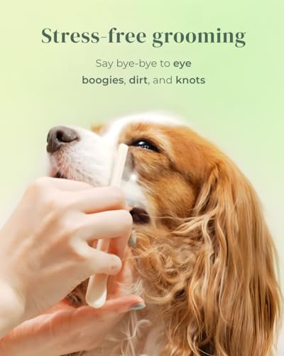 [petora] BRUSH ON ME Gentle Facial & Eye Comb for Dogs & Cats | Smooth & Stress-Free Tear Stain Remover | Fine-Tooth Groom...