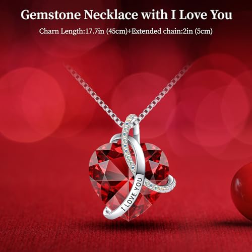 BNWXOY Preserved Real Red Rose with l Love You Necklace -Mothers Day Gifts for Mom Her Wife Girlfriend Women Grandma on Va...