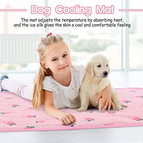 LETSQK Dog Cooling Mat, Summer Cooling Mat for Dogs, Self Cooling Pad for Small Medium Large Dogs Cats, Non-Toxic Breathab...