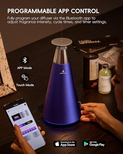 Wireless Rechargeable Waterless Oil Diffuser Starter Kit - 1500 Sq Ft Coverage, Alloy Atomization System,Mood Light,Hotel ...