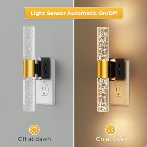 L LOHAS LED Night Light Rotating,[2 Pack] Night Lights Plug into Wall, Auto Light Sensor Nightlight Dimmable 100LM, 3000K ...