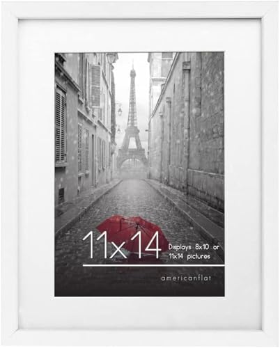 Americanflat 11x14 Picture Frame with Shatter-Resistant Glass - Use as 8x10 Frame with Mat or Display 11x14 Photo Without ...