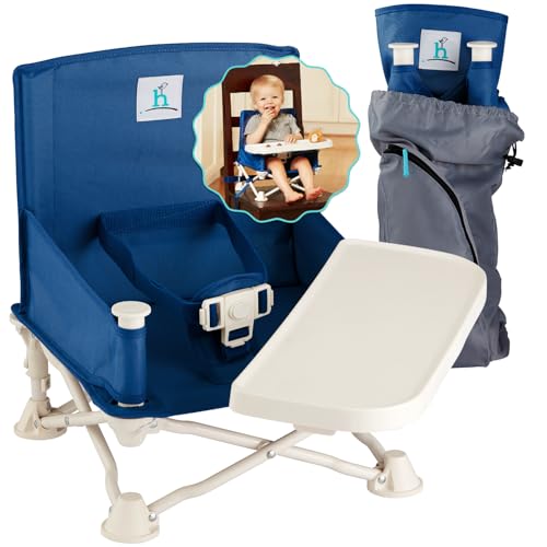 Hiccapop OmniBoost Travel Booster Seat with Tray for Baby | Folding Portable Baby Booster Seat for Dining Table, Camping, ...