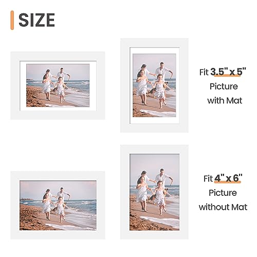 upsimples 4x6 Picture Frame Set of 10, Display Pictures 3.5x5 with Mat or 4x6 Without, Multi Photo Frames Collage for Wall...