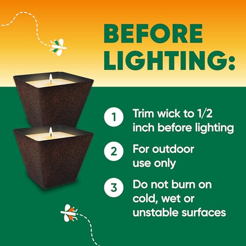 OFF! Backyard Citronella Scented Candle, Ambiance Enhancing Centerpiece, Burns for up to 25 Hours, 16 oz ( Pack of 2)