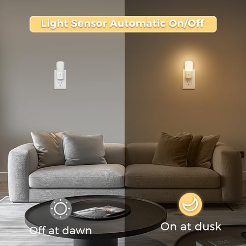 LOHAS Plug in Night Light, Dimmable LED Night Lights With Dusk to Dawn Sensor, Soft White 3000K Sleep Nightlight, Adjustab...