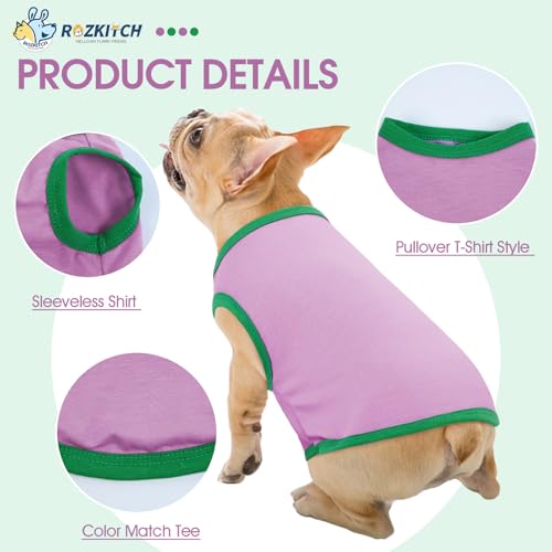 ROZKITCH Dog Shirts Clothes-2 Pack Dog Cool Sleeveless Vest, Soft Stretchy Breathable Cotton Summer Pet T Shirt Apparel fo...