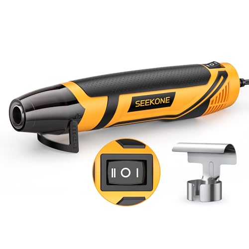 SEEKONE Mini Heat Gun, 350W 2-Temp Settings 500℉ & 842℉（260℃& 450℃） Fast Heat Hot Air Gun Tool with Reflector Nozzle and ...