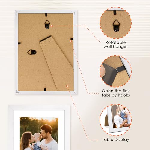 FIXSMITH 5x7 Picture Frame Bulk-4 Pack, Photo Frame with HD Plexiglass, Display Pictures 4x6 with Mat or 5x7 Without Mat, ...