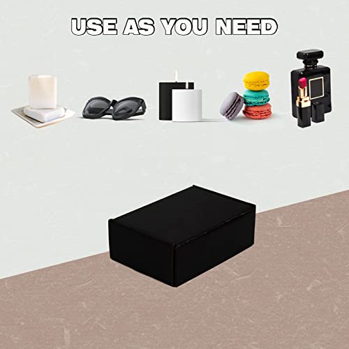 Sodissa 6x4x2 Inches Shipping Boxes Pack of 25, Packaging Corrugated Cardboard Mailer Boxes for Small Bussiness, Black